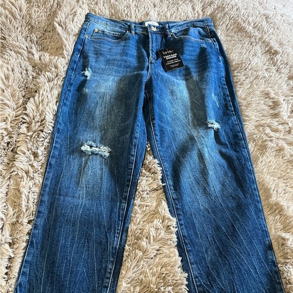 Nicole Miller Super High Rise Straight Distressed Chewed Hem Sz. 12 - Picture 7 of 7